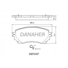 DBP2487 DANAHER Комплект гальмівних колодок дисковий гальм
