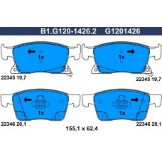 B1.G120-1426.2 GALFER Комплект гальмівних колодок дисковий гальм