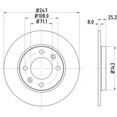 8DD 355 102-511 HELLA Гальмівний диск