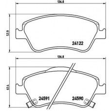 P 83 079 BREMBO Комплект гальмівних колодок дисковий гальм