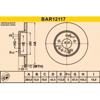 BAR12117 BARUM Гальмівний диск
