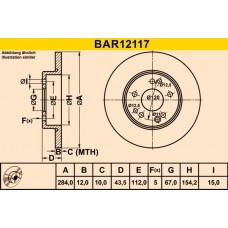 BAR12117 BARUM Гальмівний диск