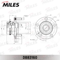 DB83160 MILES Комплект підшипника ступиці колеса