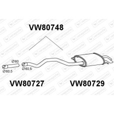 VW80748 VENEPORTE Глушник вихлопних газів кінцевий