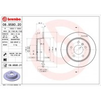 08.9580.21 BREMBO Гальмівний диск