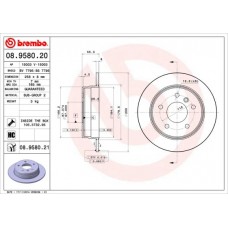 08.9580.20 BREMBO Гальмівний диск