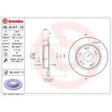 08.A147.11 BREMBO Гальмівний диск