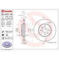 09.A727.30 BREMBO Гальмівний диск