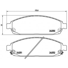 P 37 010 BREMBO Комплект гальмівних колодок дисковий гальм