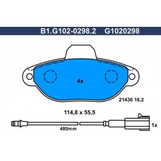 B1.G102-0298.2 GALFER Комплект гальмівних колодок дисковий гальм