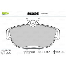 598695 VALEO Комплект гальмівних колодок дисковий гальм