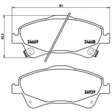 P 83 109 BREMBO КомплеК т гальмівних колодок, дискове гальмо