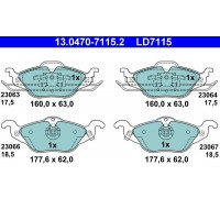 13.0470-7115.2 ATE Комплект гальмівних колодок дисковий гальм