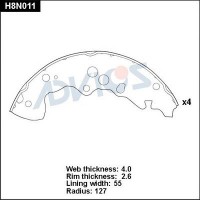 H8N011 ADVICS Комплект гальмівних колодок