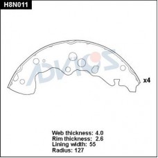 H8N011 ADVICS Комплект гальмівних колодок