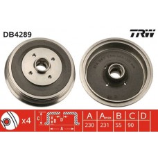 DB4289 TRW Гальмівний барабан