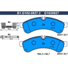B1.G102-0827.2 GALFER Комплект гальмівних колодок дисковий гальм