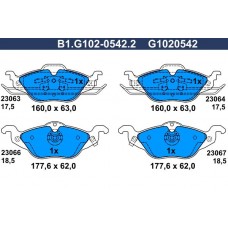 B1.G102-0542.2 GALFER Комплект гальмівних колодок дисковий гальм