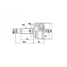 DCV824095 DYNAMATRIX Шарнирный комплект, Привідний вал