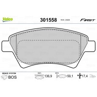 301558 VALEO КомплеК т гальмівних колодок, дискове гальмо