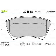 301558 VALEO КомплеК т гальмівних колодок, дискове гальмо