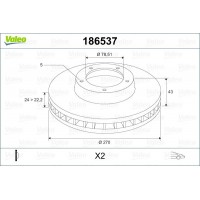 186537 VALEO Гальмівний диск