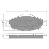 TX 14-66 TOMEX Brakes Комплект гальмівних колодок дисковий гальм