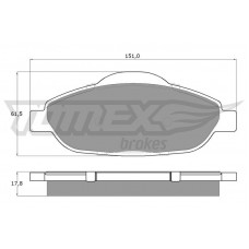 TX 14-66 TOMEX Brakes Комплект гальмівних колодок дисковий гальм