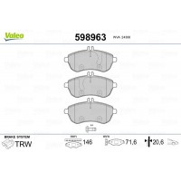 598963 VALEO Комплект гальмівних колодок дисковий гальм