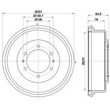 8DT 355 302-611 HELLA PAGID Гальмівний барабан