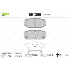 601309 VALEO КомплеК т гальмівних колодок, дискове гальмо