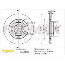 BD-3498 FREMAX Гальмівний диск