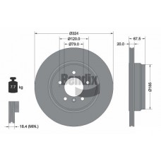 BDS1935 BENDIX Braking Гальмівний диск
