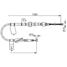 1 987 477 447 BOSCH Тросик, cтояночный тормоз