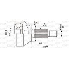CVJ5437.10 OPEN PARTS Шарнирный комплект, Привідний вал