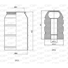 DCK5033.04 OPEN PARTS Пилозахисний комплект амортизатор