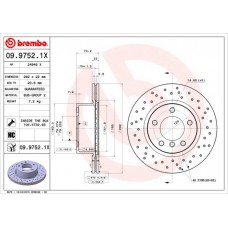 09.9752.1X BREMBO Гальмівний диск