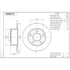 T6R837S AISIN Гальмівний диск