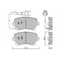 BPVW-2002 AISIN Комплект гальмівних колодок дисковий гальм