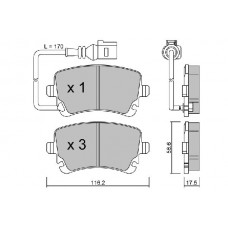 BPVW-2002 AISIN Комплект гальмівних колодок дисковий гальм