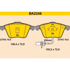 BA2246 BARUM КомплеК т гальмівних колодок, дискове гальмо