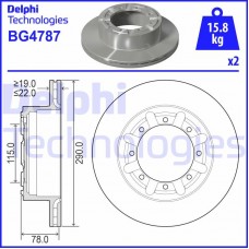 BG4787 DELPHI Гальмівний диск