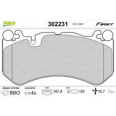 302231 VALEO КомплеК т гальмівних колодок, дискове гальмо