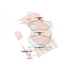 RB0996-700 R BRAKE Комплект гальмівних колодок дисковий гальм