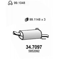 34.7097 ASSO Глушник вихлопних газів кінцевий