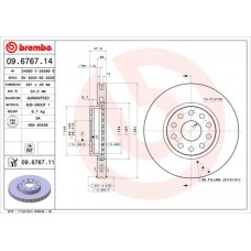 09.6767.11 BREMBO Гальмівний диск