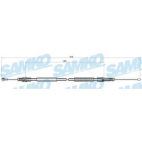 C1040B SAMKO Тросик, cтояночный тормоз