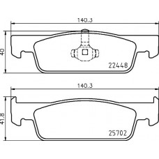 8DB 355 031-551 HELLA КомплеК т гальмівних колодок, дискове гальмо