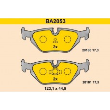 BA2053 BARUM Комплект гальмівних колодок дисковий гальм