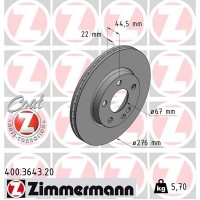 400.3643.20 ZIMMERMANN Гальмівний диск